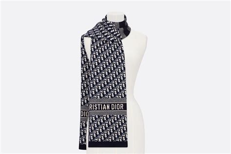 christian dior scarf bleu marine|Dior Oblique Scarf Navy Blue Cashmere .